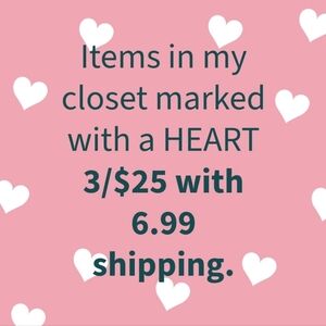 SALE. ❤️ Items From My Closet 3/$25 With $6.99 Shipping.